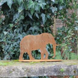 Rusty Metal Elephant Garden Ornament, Outdoor Decor Gift - thumbnail 2