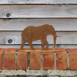 Rusty Metal Elephant Garden Ornament, Outdoor Decor Gift - thumbnail 1