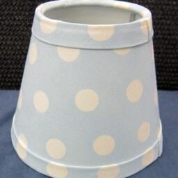 3 Chandelier Clip-On Baby Blue & White Polka-Dots Mini Shades - thumbnail 2
