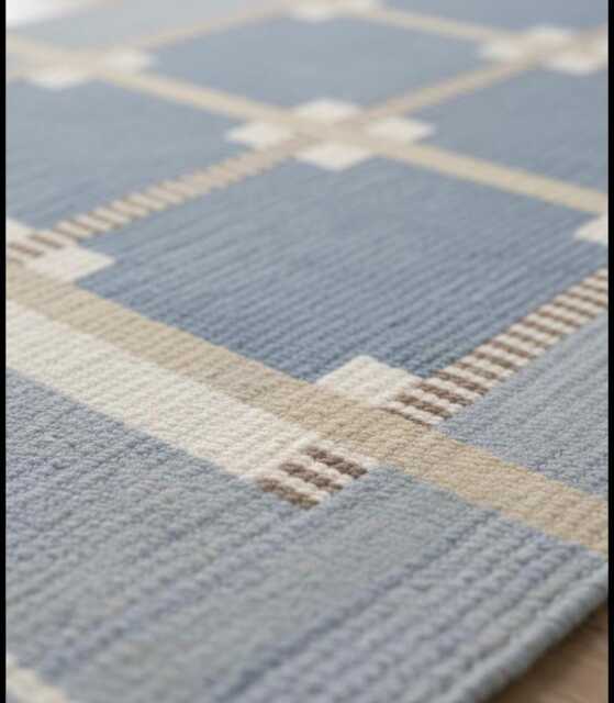 Handmade Scandinavian Wool Runner Rug, Geometric Kilim, Farmhouse Decor - image 1