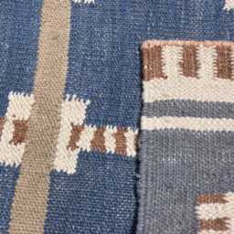 Handmade Scandinavian Wool Runner Rug, Geometric Kilim, Farmhouse Decor - thumbnail 4
