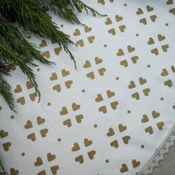 Large Xmas Tree Skirt Christmas Skirts Heart Fabric Holiday Decor Swedish Ornament Hearts - thumbnail 3