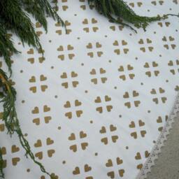 Large Xmas Tree Skirt Christmas Skirts Heart Fabric Holiday Decor Swedish Ornament Hearts - thumbnail 4