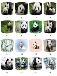 Panda Bear Drum Lampshade For Ceiling Light Pendants Or Table Lamp Bases - thumbnail 1