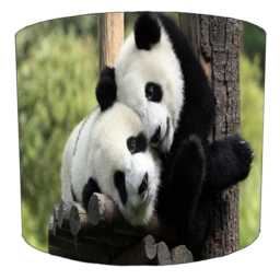 Panda Bear Drum Lampshade For Ceiling Light Pendants Or Table Lamp Bases - thumbnail 2