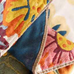 Floral Boho Throw Blanket 5-Layer Cotton Gauze, Reversible Design - thumbnail 4
