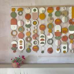 Large Geometric Wood Wall Art - Handmade Mid-Century Modern Sculpture - thumbnail 4