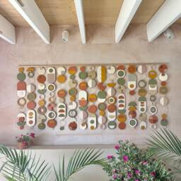 Large Geometric Wood Wall Art - Handmade Mid-Century Modern Sculpture - thumbnail 2