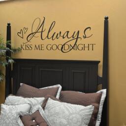 Always Kiss Me Goodnight Wall Decal, Vinyl Lettering, Art, Master Bedroom Decor Bc138 - thumbnail 3