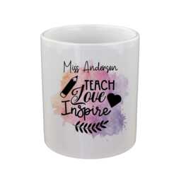 Personalised Teach Love Inspire Teacher Design Pencil Storage Ceramic Pot - thumbnail 2