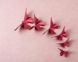 Bordeaux Butterflies For Bridal Shower, Wedding Decor, Metallic Burgundy 3D Butterfly Wall Art - thumbnail 1