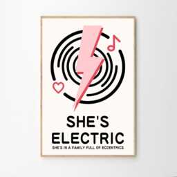 She's Electric, Song Lyrics Art Canvas Poster, Trendy Wall Art, Apartment Aesthetic Decor, Retro Home Printed Gift - thumbnail 2