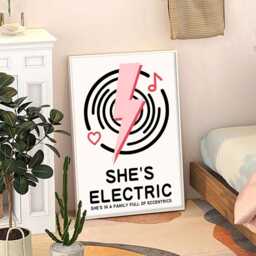 She's Electric, Song Lyrics Art Canvas Poster, Trendy Wall Art, Apartment Aesthetic Decor, Retro Home Printed Gift - thumbnail 3