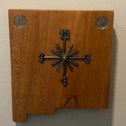 New Mexico Handmade State Quarter Clock With Inlaid Quarters. Choice Of Wood. Customizable - thumbnail 2