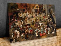 Pieter Bruegel The Elder The Fight Between Carnival & Lent Wall Art , Hangins , Home Decor, Canvas Print Framed Or Only - thumbnail 1