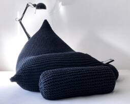Knitted Cotton Cord Bean Bag Chair Handmade Adult Lounger