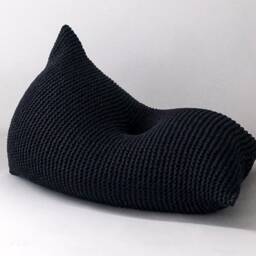 Knitted Cotton Cord Bean Bag Chair Handmade Adult Lounger - thumbnail 2