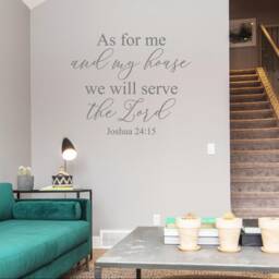As For Me & My House We Will Serve The Lord Vinyl Wall Decal, Religious Home Decor, Quote, Sign Decal - thumbnail 3
