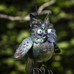 T-Light Inspired By Owls. Hanging Metal Outdoor Candle Holders. Owl Gifts. - 2-1A - thumbnail 2