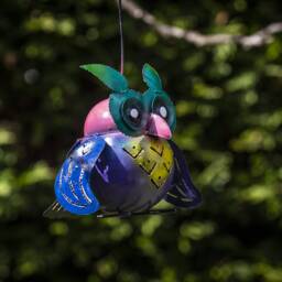 T-Light Inspired By Owls. Hanging Metal Outdoor Candle Holders. Owl Gifts. - 2-1A - thumbnail 3