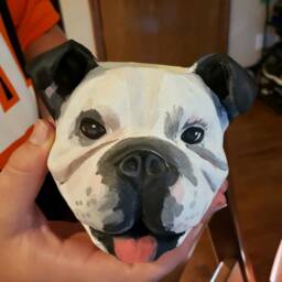 Bulldog Planter Hand-Painted Dog Sculpture - thumbnail 3
