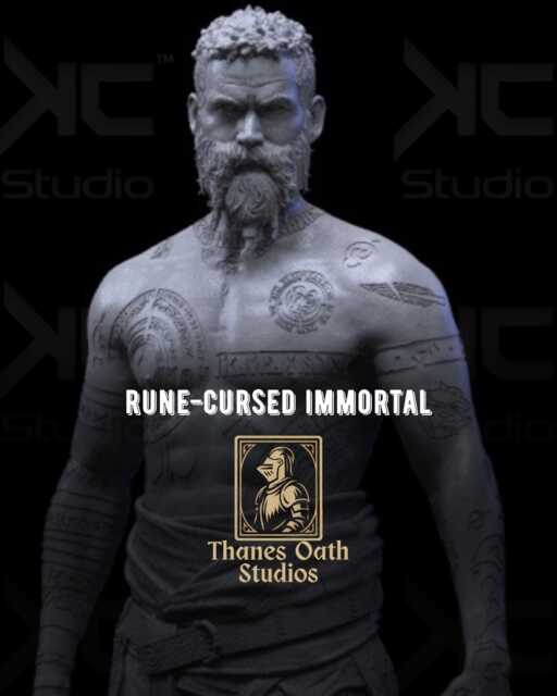 Rune-Cursed Immortal - Nordic Dark Mythology Fantasy God Baldur Resin Figure 16K - image 1