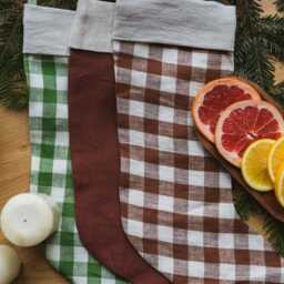 Linen Christmas Stockings. Zero-Waste. Farmhouse Decorations. Gift - thumbnail 3