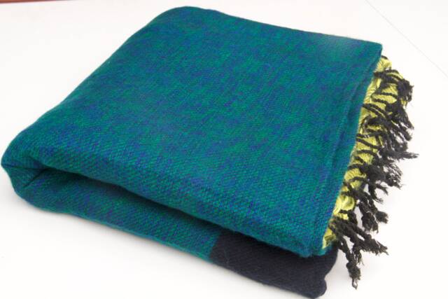 Handwoven Yak Wool Blanket Oversized Travel Shawl, Meditation Throw - 94x47 Inch - image 1