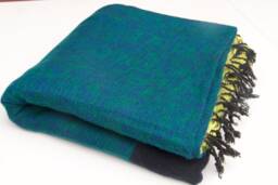 Handwoven Yak Wool Blanket Oversized Travel Shawl, Meditation Throw - 94x47 Inch - thumbnail 1
