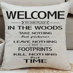 Welcome To The Lake, Country Accent Pillow, Farmhouse Chic, Rustic Pillows, Cover Only - thumbnail 3