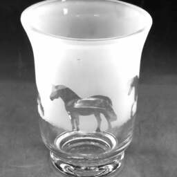 Welsh Section D Cob Horse Frieze Clear Glass Vase - 14.5cm, Boxed - thumbnail 2