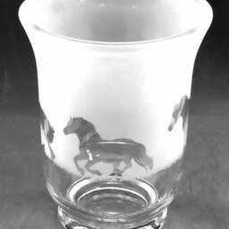 Welsh Section D Cob Horse Frieze Clear Glass Vase - 14.5cm, Boxed - thumbnail 3