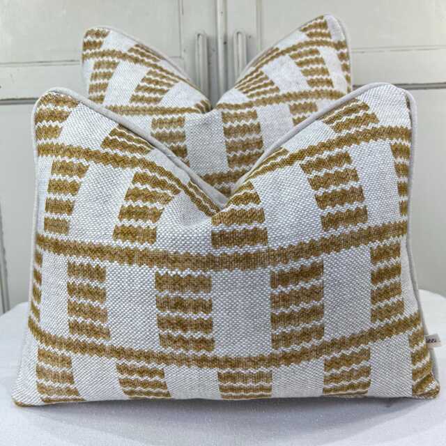 Cushions Made in Fermoie Cove Linen Luxury Designer Decorative Gold Caramel Neutral Cushion Pillow Throw Cover - image 1