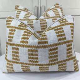 Cushions Made in Fermoie Cove Linen Luxury Designer Decorative Gold Caramel Neutral Cushion Pillow Throw Cover