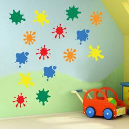 Kids Paint Blobs Wall Stickers Nursery Play Room Home Art Decoration Children Decals Removable Handmade School Bedrooms Bright Vc-A26 - thumbnail 3