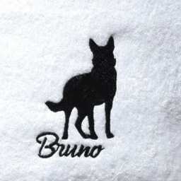 German Shepherd Embroidered Dog Towel Personalized Pet Name - thumbnail 2