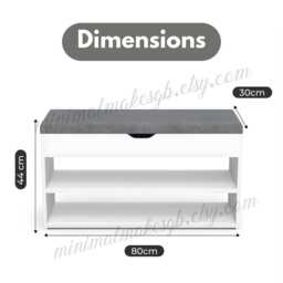 Entryway Shoe Bench With Storage Rack & Cushioned Seat, Home Improvement - thumbnail 4