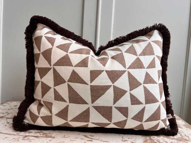 Cushions Made in Fermoie Circus Brown Cotton Cushion Pillow Throw Cover - image 1