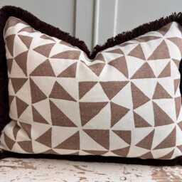 Cushions Made in Fermoie Circus Brown Cotton Cushion Pillow Throw Cover - thumbnail 3