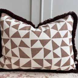 Cushions Made in Fermoie Circus Brown Cotton Cushion Pillow Throw Cover - thumbnail 2
