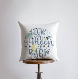 I Love You To The Moon & Back - Pillow Cover Home Decor Throw Valentines Day Gift For Her Him - thumbnail 1