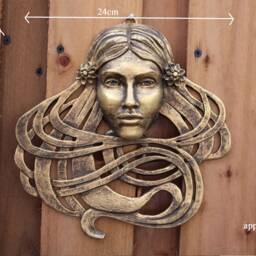Saoirse, Art Nouveau & Celtic Inspired Female Sculpture Hand-Painted Metallic Finish - thumbnail 2