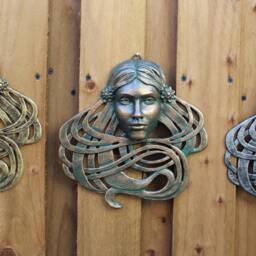 Saoirse, Art Nouveau & Celtic Inspired Female Sculpture Hand-Painted Metallic Finish - thumbnail 3