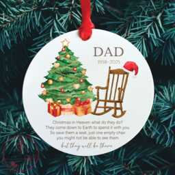 Memorial Christmas Bauble - Memory Tree Decoration Keepsake Xmas in Heaven Gift - thumbnail 1