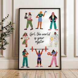 Inspirational Women Art Print Girls Can Do Anything, Playroom Decor - Unframed - thumbnail 1