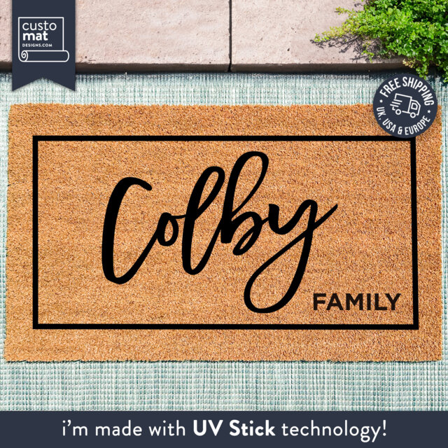 Family Surname Door Mat - Custom Doormat Personalized Housewarming New Home Decor Closing Gift House Coir - image 1