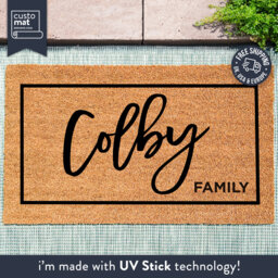Family Surname Door Mat - Custom Doormat Personalized Housewarming New Home Decor Closing Gift House Coir - thumbnail 1