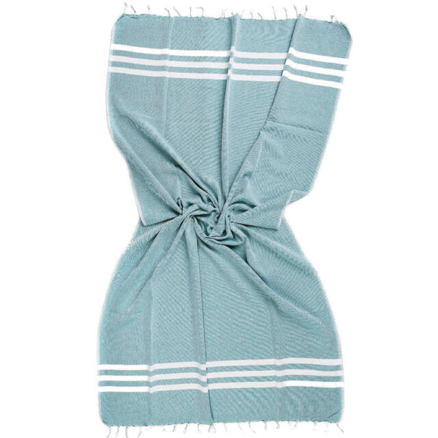Hand Loomed Turkish Cotton Beach Towel, Lightweight Fouta - image 1