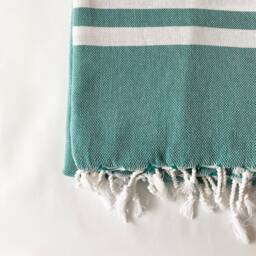 Hand Loomed Turkish Cotton Beach Towel, Lightweight Fouta - thumbnail 4