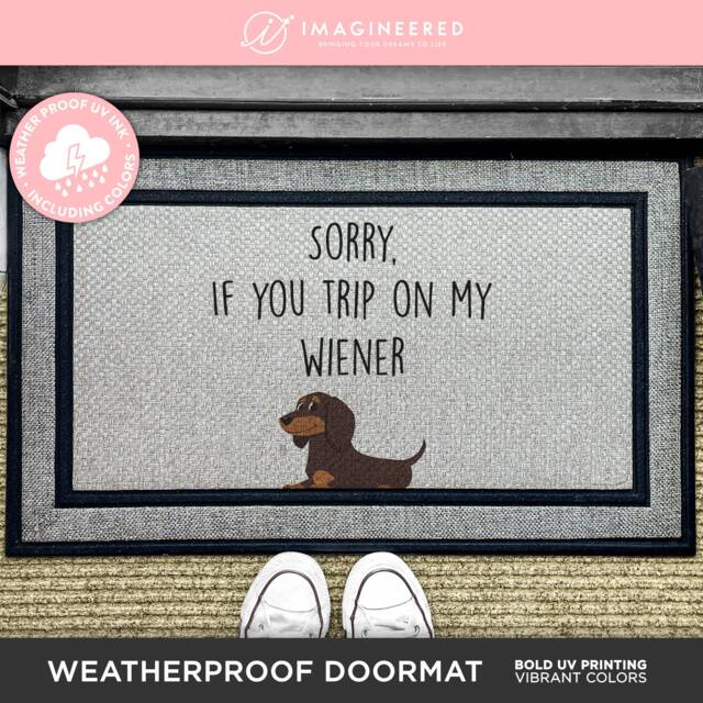 Sorry If You Trip On My Wiener Door Mat - Outdoor Welcome Doormat Funny Gift Washable Rug Dog Lover Gifts - image 1